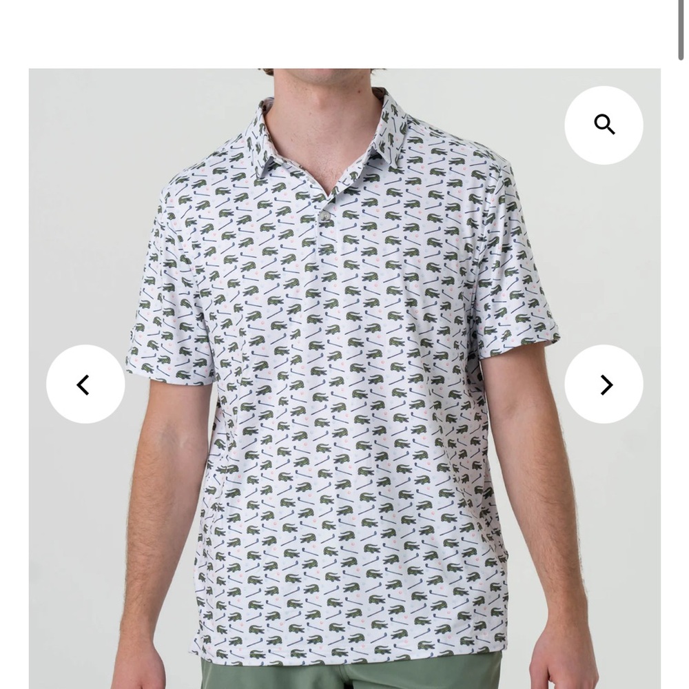 BURLEBO Men's Polo Shirt in White and Green